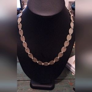 Pre-Owned Loft Gold Tone Disk with Rhinestone necklace